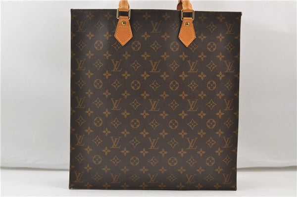 Authentic Louis Vuitton Monogram Sac Plat Hand Tote Bag M51140 LV 5420E