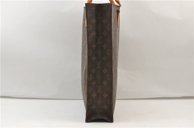 Authentic Louis Vuitton Monogram Sac Plat Hand Tote Bag M51140 LV 5420E