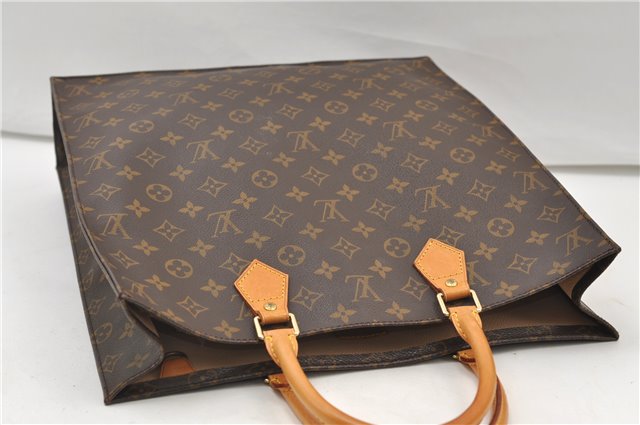 Authentic Louis Vuitton Monogram Sac Plat Hand Tote Bag M51140 LV 5420E