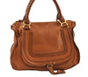 Authentic Chloe Marcie Large Vintage Shoulder Hand Bag Leather Brown 5421I