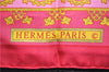 Authentic HERMES Carre 90 Scarf "Torins d'ar" Silk Pink 5422D