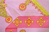 Authentic HERMES Carre 90 Scarf "Torins d'ar" Silk Pink 5422D