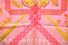 Authentic HERMES Carre 90 Scarf "Torins d'ar" Silk Pink 5422D