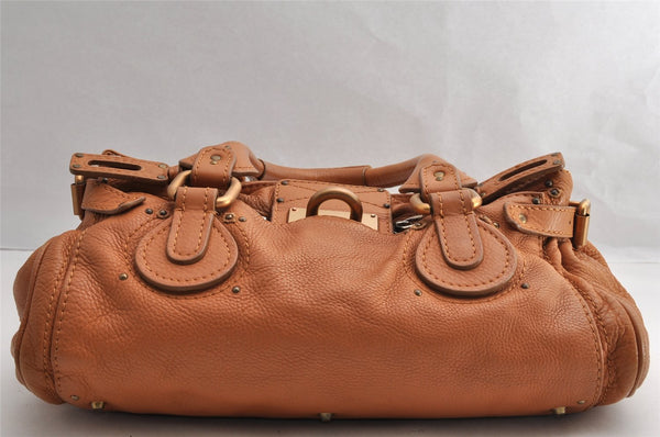 Authentic Chloe Vintage Paddington Leather Shoulder Hand Bag Brown 5423I