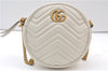 Authentic GUCCI GG Marmont Chain Shoulder Cross Bag Leather 550154 White 5424E