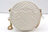 Authentic GUCCI GG Marmont Chain Shoulder Cross Bag Leather 550154 White 5424E