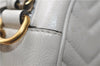 Authentic GUCCI GG Marmont Chain Shoulder Cross Bag Leather 550154 White 5424E