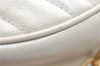 Authentic GUCCI GG Marmont Chain Shoulder Cross Bag Leather 550154 White 5424E