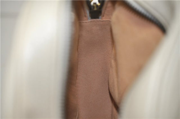 Authentic GUCCI GG Marmont Chain Shoulder Cross Bag Leather 550154 White 5424E