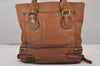 Authentic Chloe Paddington Vintage Leather Shoulder Hand Tote Bag Brown 5424I