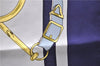 Authentic HERMES Carre 90 Scarf "Eperon d'or" Silk Navy 5425D