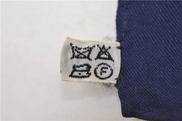 Authentic HERMES Carre 90 Scarf "Eperon d'or" Silk Navy 5425D