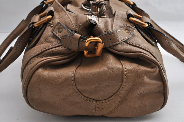 Authentic Chloe Vintage Paddington Leather Shoulder Hand Bag Brown 5425I
