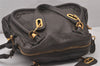 Authentic Chloe Vintage Paraty Medium 2Way Shoulder Hand Bag Leather Gray 5426I