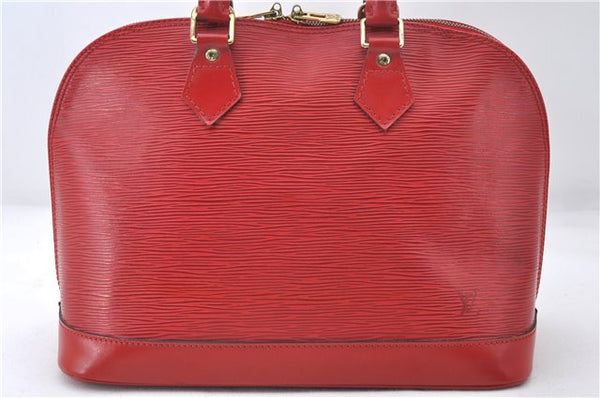 Authentic Louis Vuitton Epi Alma PM Hand Bag Red M52147 LV 5428E