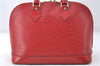Authentic Louis Vuitton Epi Alma PM Hand Bag Red M52147 LV 5428E
