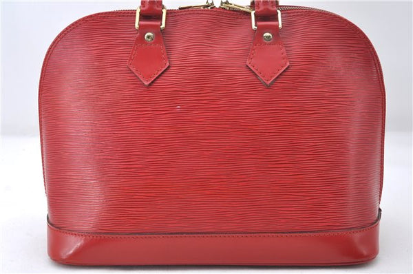 Authentic Louis Vuitton Epi Alma PM Hand Bag Red M52147 LV 5428E