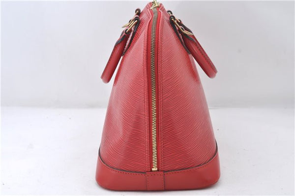Authentic Louis Vuitton Epi Alma PM Hand Bag Red M52147 LV 5428E