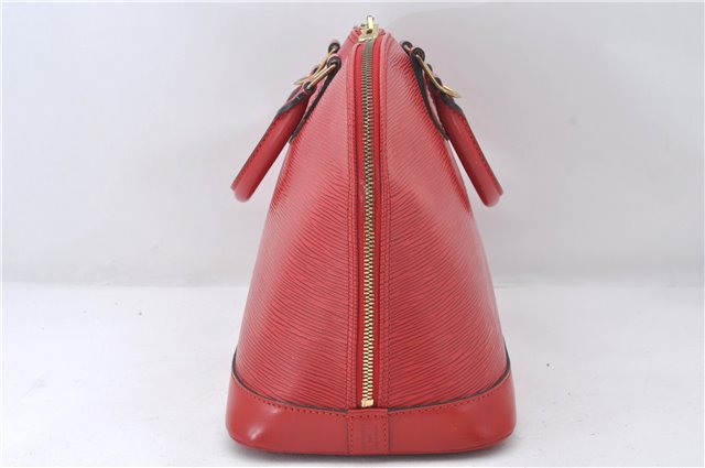 Authentic Louis Vuitton Epi Alma PM Hand Bag Red M52147 LV 5428E