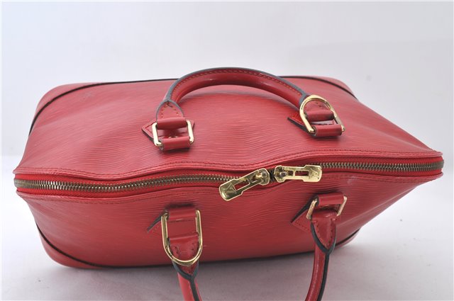 Authentic Louis Vuitton Epi Alma PM Hand Bag Red M52147 LV 5428E