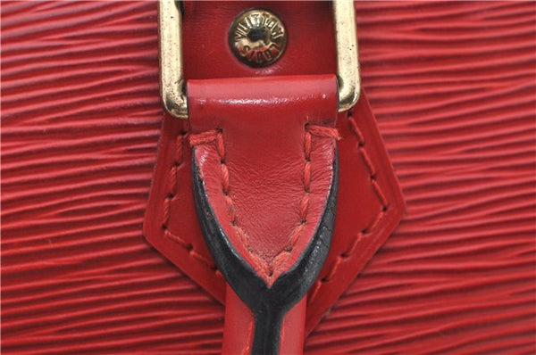 Authentic Louis Vuitton Epi Alma PM Hand Bag Red M52147 LV 5428E