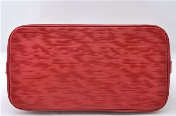 Authentic Louis Vuitton Epi Alma PM Hand Bag Red M52147 LV 5428E