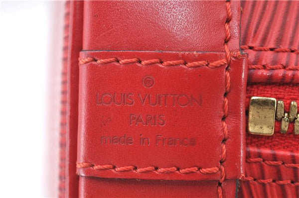 Authentic Louis Vuitton Epi Alma PM Hand Bag Red M52147 LV 5428E
