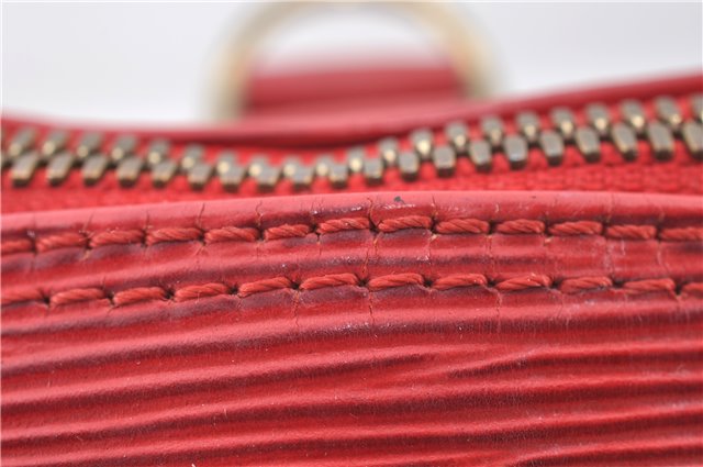 Authentic Louis Vuitton Epi Alma PM Hand Bag Red M52147 LV 5428E