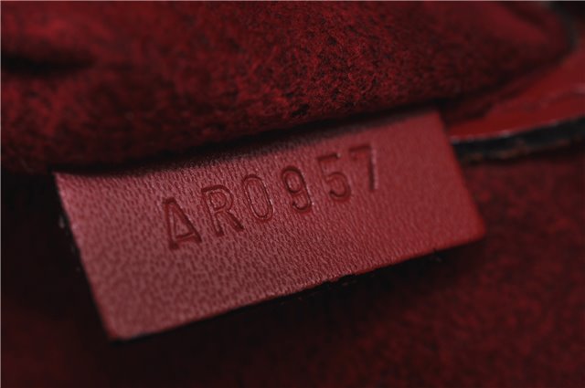 Authentic Louis Vuitton Epi Alma PM Hand Bag Red M52147 LV 5428E
