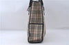 Authentic BURBERRY Check Shoulder Hand Bag Canvas Leather Beige Black 5429D