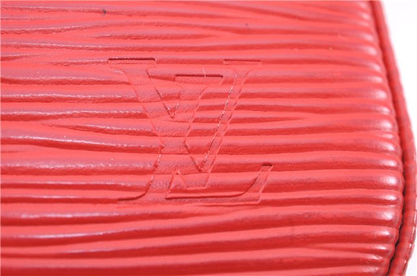 Authentic Louis Vuitton Epi Pochette Accessoires Pouch Red M40776 LV 5429E