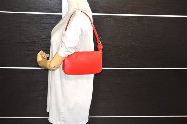 Authentic Louis Vuitton Epi Pochette Accessoires Pouch Red M40776 LV 5429E