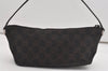 Authentic GUCCI Hand Bag Pouch Purse GG Canvas Leather 07198 Black 5429I