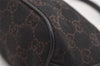 Authentic GUCCI Hand Bag Pouch Purse GG Canvas Leather 07198 Black 5429I
