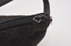 Authentic GUCCI Hand Bag Pouch Purse GG Canvas Leather 07198 Black 5429I