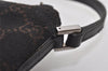 Authentic GUCCI Hand Bag Pouch Purse GG Canvas Leather 07198 Black 5429I
