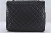 Authentic CHANEL Caviar Skin Turnlock Matelasse Shoulder Hand Bag Black 5430E