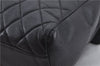 Authentic CHANEL Caviar Skin Turnlock Matelasse Shoulder Hand Bag Black 5430E