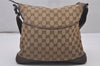 Authentic GUCCI Shoulder Cross Body Bag GG Canvas Leather 145857 Brown 5430I
