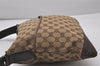 Authentic GUCCI Shoulder Cross Body Bag GG Canvas Leather 145857 Brown 5430I