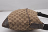 Authentic GUCCI Shoulder Cross Body Bag GG Canvas Leather 145857 Brown 5430I