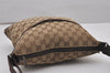 Authentic GUCCI Shoulder Cross Body Bag GG Canvas Leather 145857 Brown 5430I
