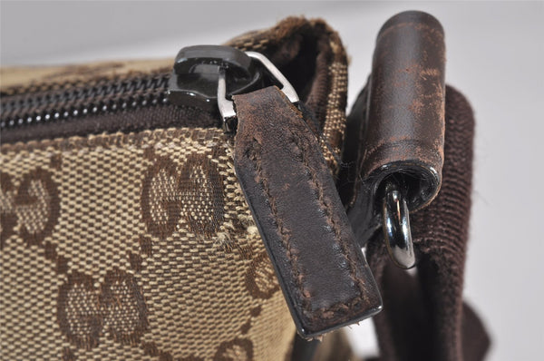 Authentic GUCCI Shoulder Cross Body Bag GG Canvas Leather 145857 Brown 5430I