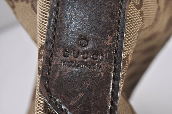 Authentic GUCCI Shoulder Cross Body Bag GG Canvas Leather 145857 Brown 5430I