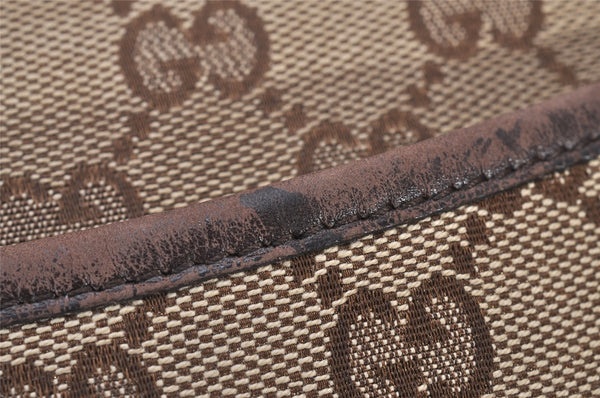 Authentic GUCCI Shoulder Cross Body Bag GG Canvas Leather 145857 Brown 5430I