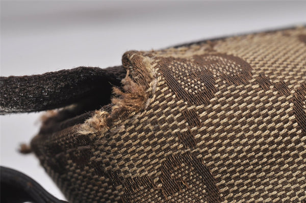 Authentic GUCCI Shoulder Cross Body Bag GG Canvas Leather 145857 Brown 5430I