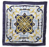 Authentic HERMES Carre 90 Scarf "Eperon d'or" Silk Navy 5431D