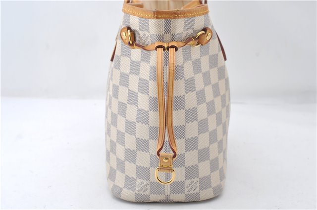 Authentic Louis Vuitton Damier Azur Neverfull PM Tote Bag N51110 LV 5431E