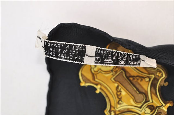 Authentic HERMES Carre 90 Scarf Key Tassel Motif Silk Black 5432D