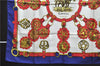 Authentic HERMES Carre 90 Scarf "cuivreries" Silk Navy 5433D